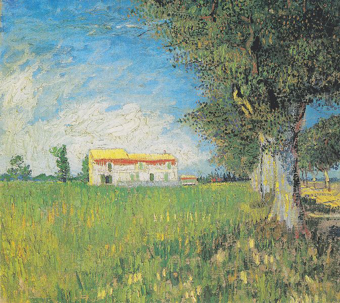 Farmhouse in a wheat field